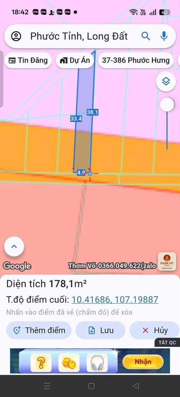 Bán 2 lô đất liền kề 80m² Phước Tỉnh Vũng Tàu 1 tỷ 345 triệu
