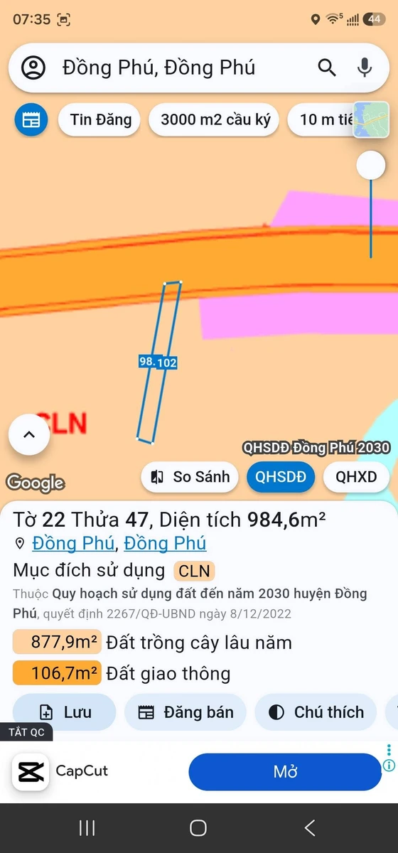 Bán đất 2079m2 mặt tiền đường Đồng Phú, Đồng Nai - Ảnh thu nhỏ 3
