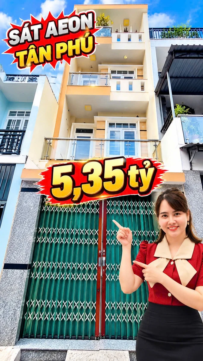 Bán nhà 4x11m, 44m², 3PN 3WC Tân Kỳ Tân Quý 5,35 tỷ - Ảnh 1