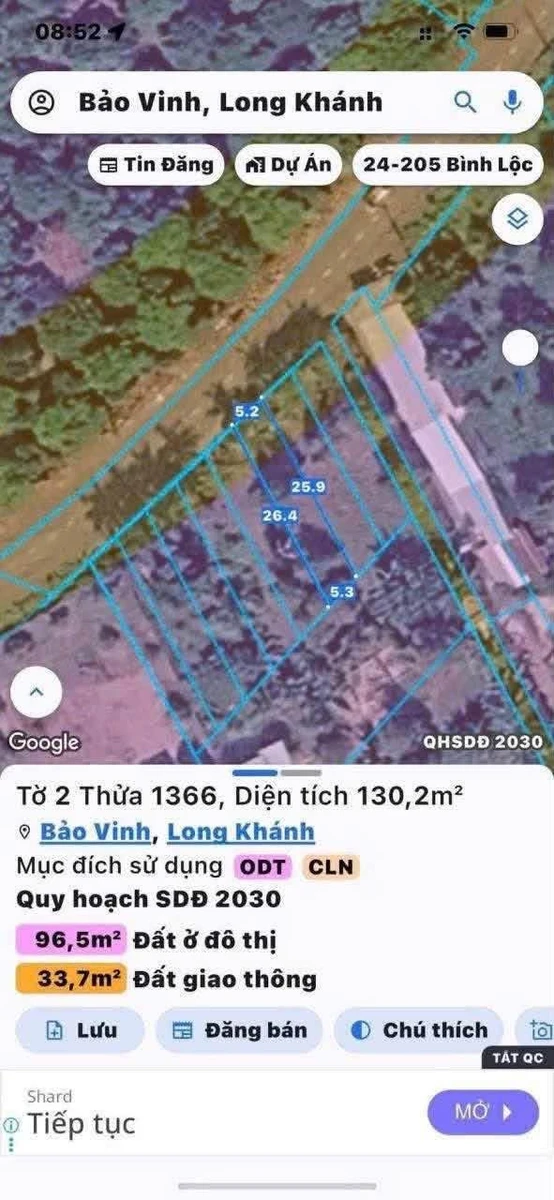 Bán đất mặt tiền Bảo Vinh Long Khánh 130m² 1.1 tỷ - Ảnh 1