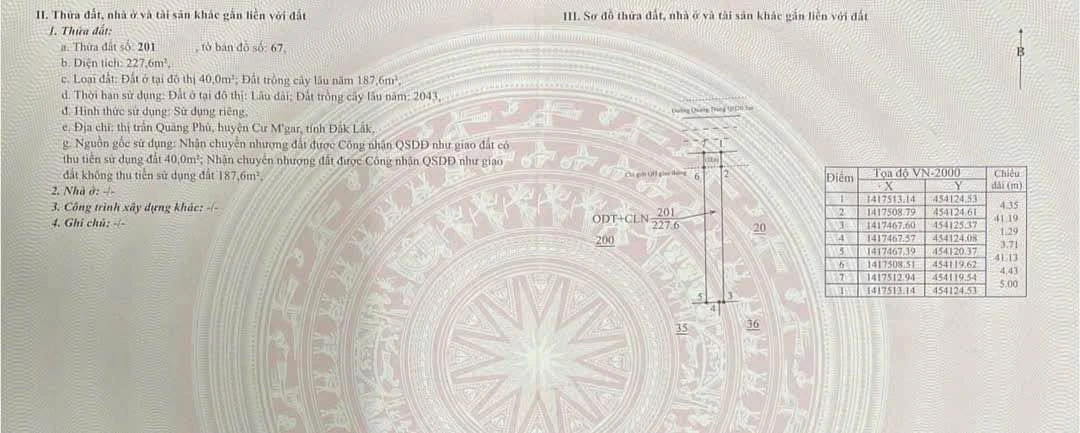 Bán đất mặt tiền Quang Trung 227m² Đắk Lắk - Ảnh thu nhỏ 4