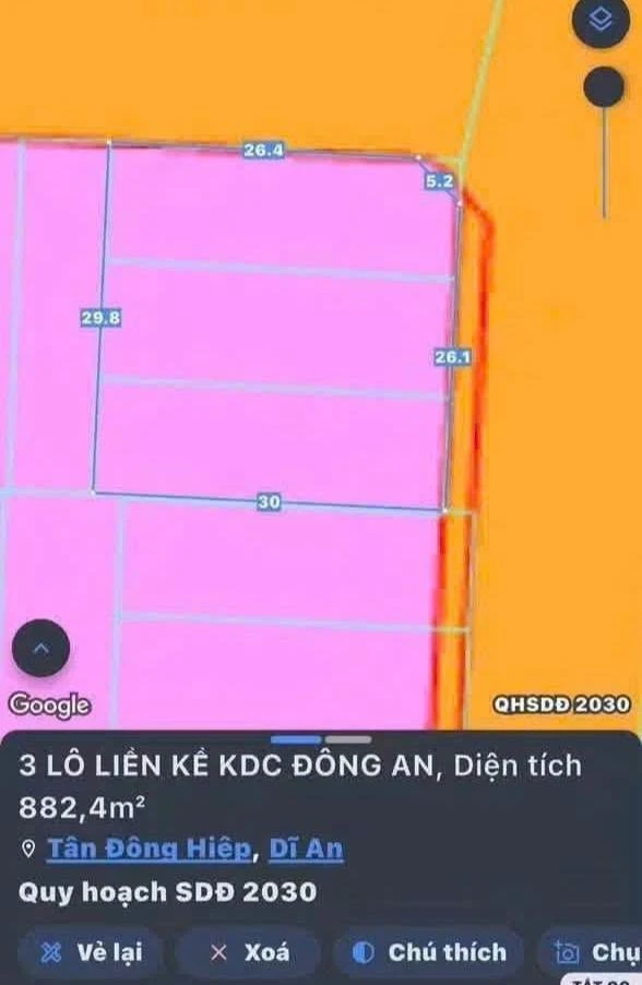 Bán 3 lô đất góc 2 mặt tiền 882m2 KDC Đông An, Dĩ An - 21 tỷ - Ảnh 1