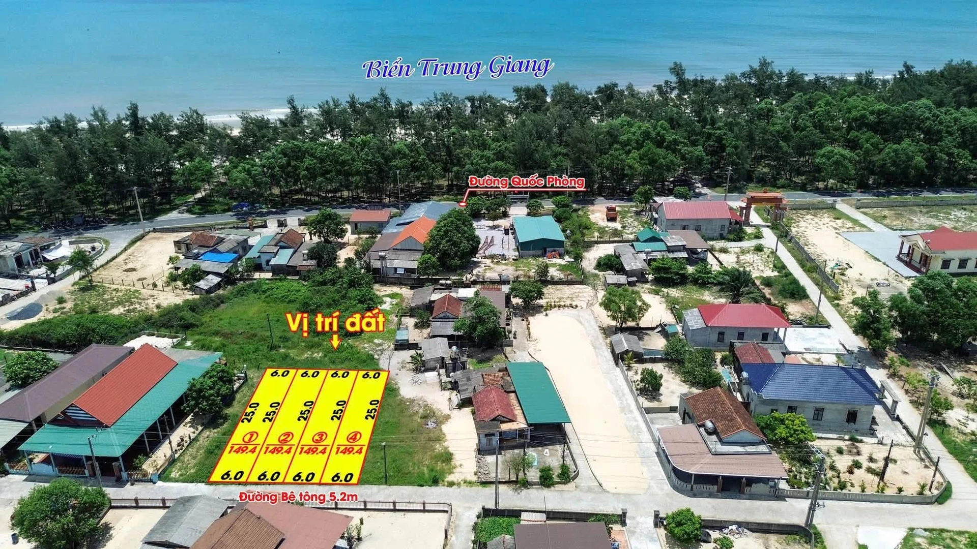 Bán đất Biển Trung Giang 75m² giá 4 tỷ gần biển - Ảnh 1