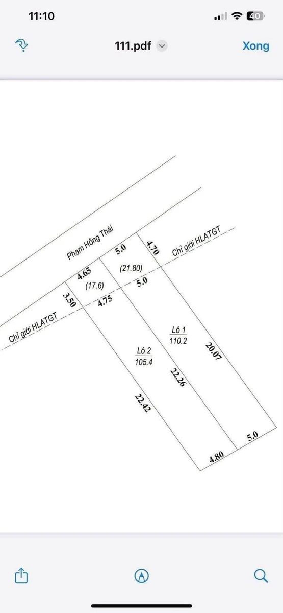 Bán 2 thửa đất mặt tiền Phạm Hồng Thái Quảng Trị 219m2 1.6 tỷ - Ảnh thu nhỏ 3