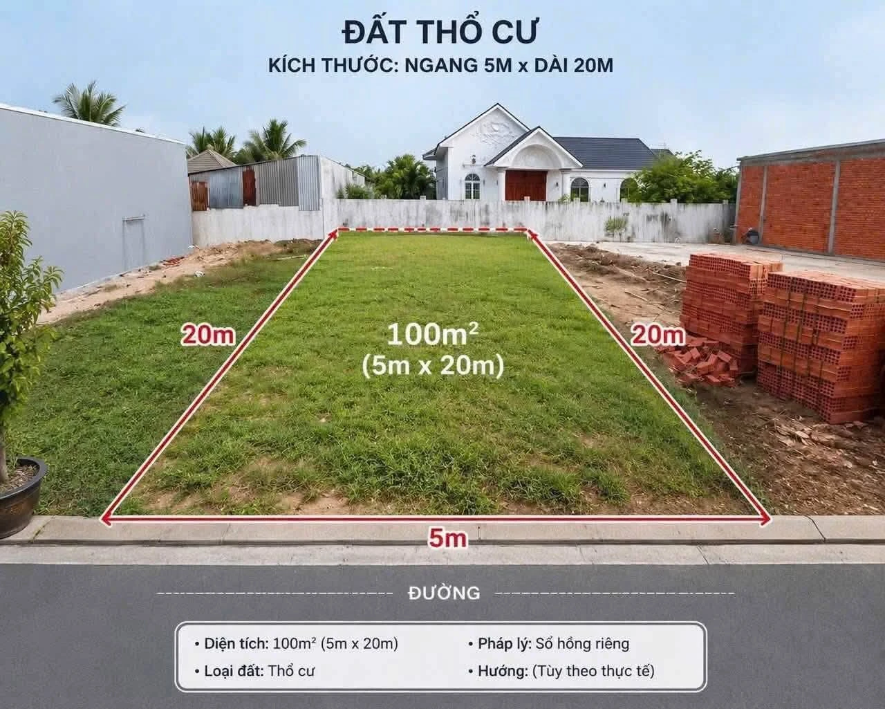 Bán đất hẻm 5x19,7m Ngô Thị Sĩ, Cần Giờ 850 triệu - Ảnh 1