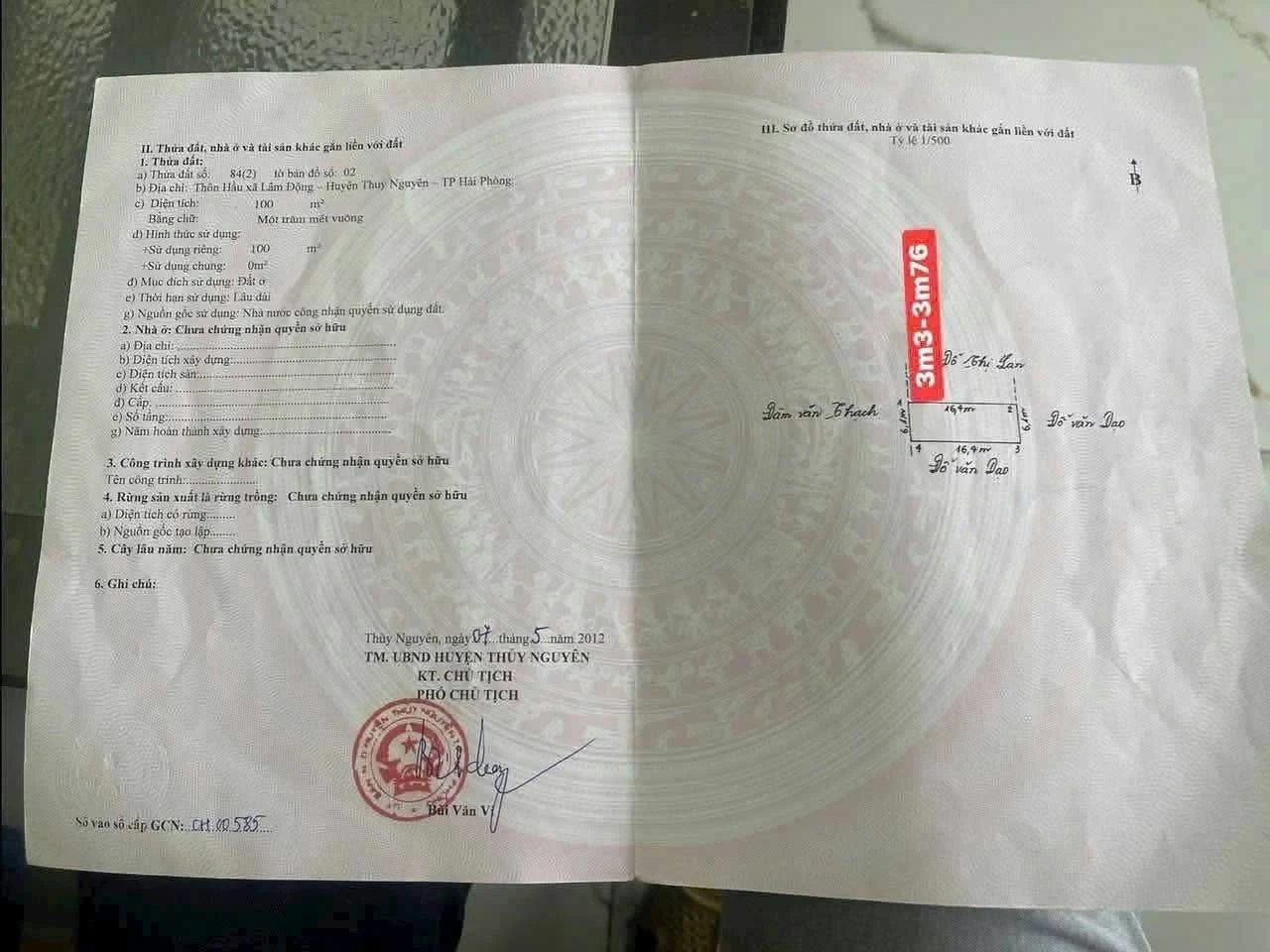 Bán nhà 100m2 ngang 6m Lâm Động, Thuỷ Nguyên, Hải Phòng - Ảnh 1