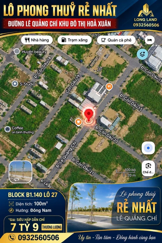 Bán lô đất 100m² Lê Quảng Chí, Hòa Xuân, Đà Nẵng