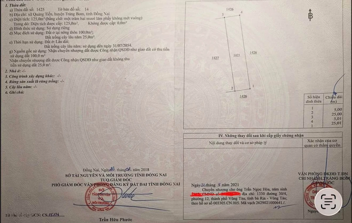 Bán đất Trảng Bom Đồng Nai, 5x25m, 950 triệu - Ảnh thu nhỏ 3