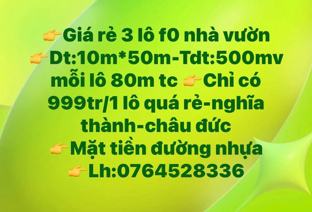 Bán đất vườn 500m² mặt tiền đường nhựa Châu Đức 999 triệu - Ảnh 1