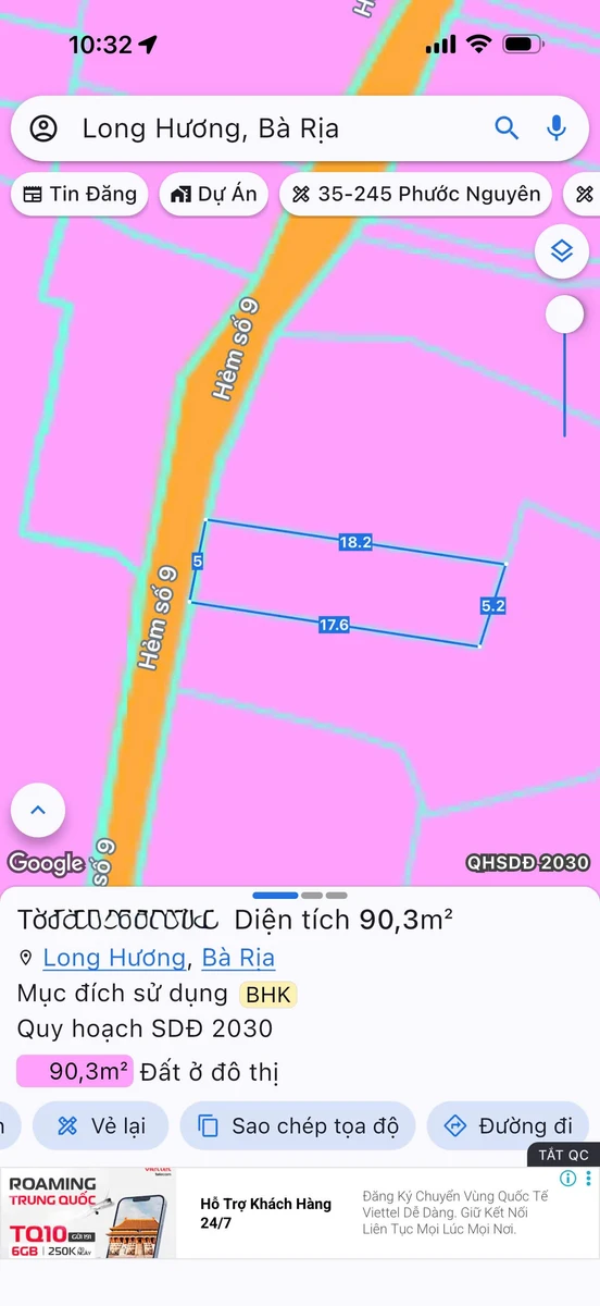 Bán lô đất hẻm 9 đường CMT8 Bà Rịa 90m2 - Ảnh thu nhỏ 2