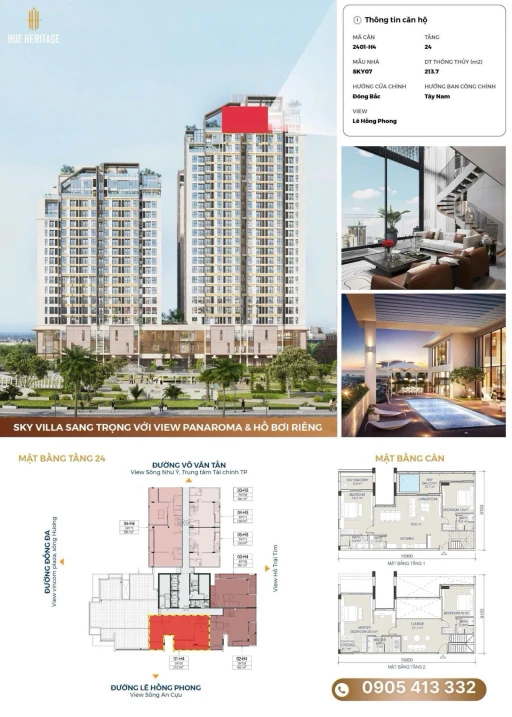 Căn Skyvilla đầu tiên tại Huế. Tầng đỉnh, view ôm trọn Sông Hương - Đại Nội - Ảnh thu nhỏ 2