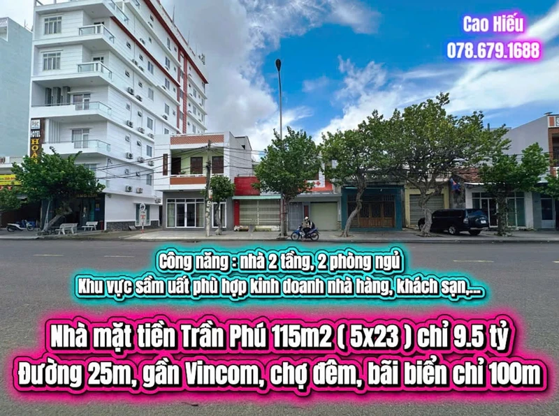 Bán nhà mặt tiền Trần Phú 115m2 giá 9.5 tỷ ở Phú Yên