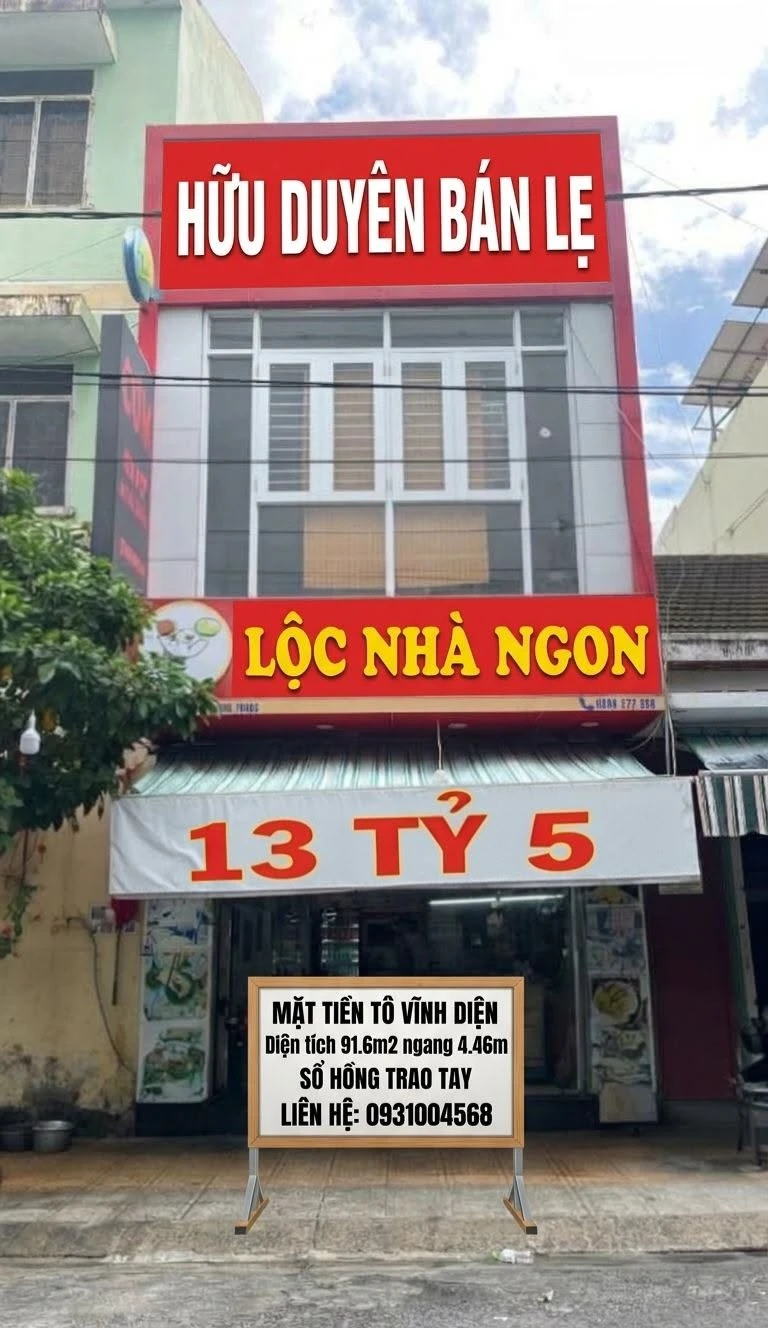 Bán nhà 2,5 tầng mặt tiền Tô Vĩnh Diện 91,6m² 13,5 tỷ - Ảnh 1