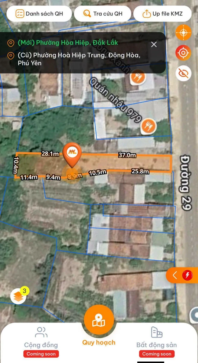 Bán đất thổ cư 532.8m² Hòa Hiệp Trung, Đông Hòa, Phú Yên - Ảnh thu nhỏ 3