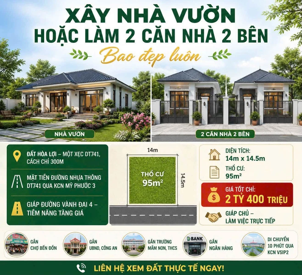Bán đất 201m² (14x14,5m) Hòa Lợi, gần ĐT741, giá 2,4 tỷ - Ảnh thu nhỏ 5