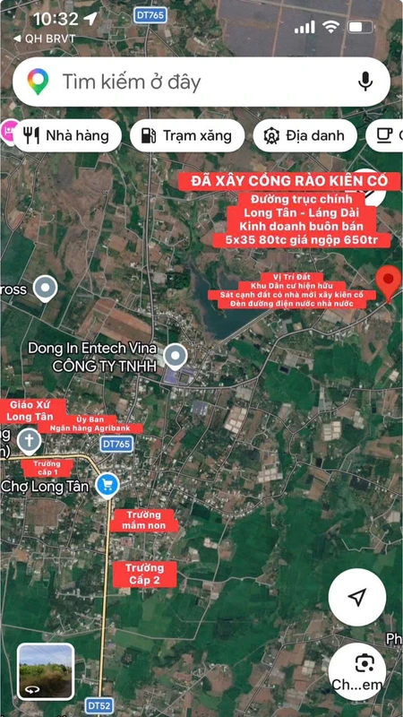 Bán đất 175m² Đất Đỏ 650 triệu, sổ sẵn