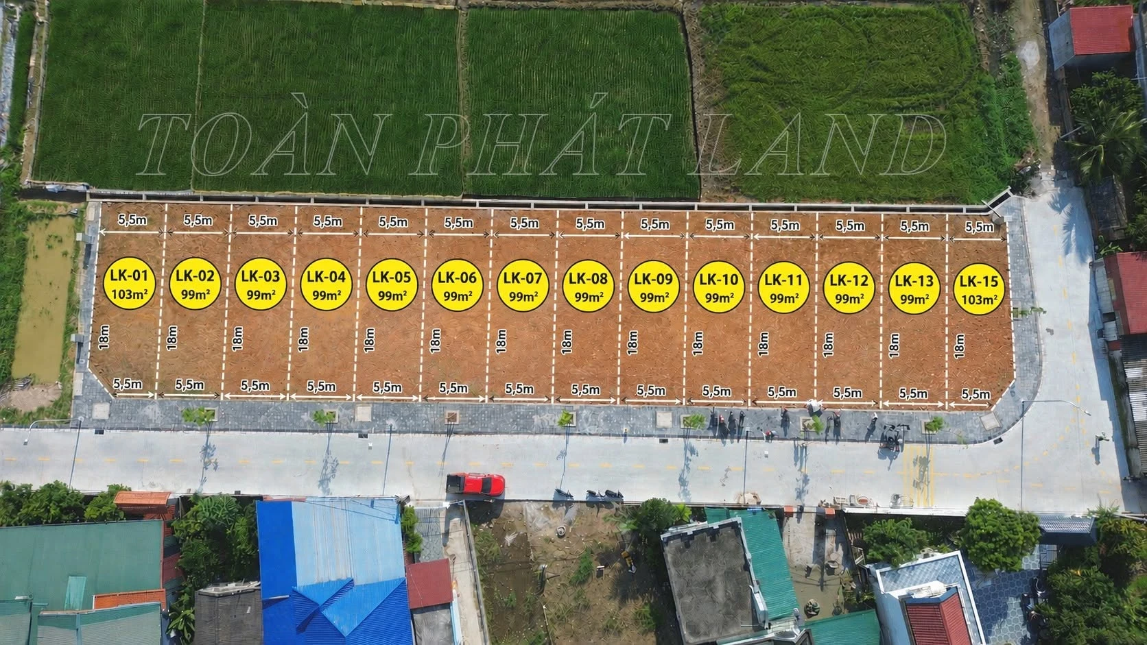 Bán đất sổ hồng 99m² mặt tiền 5.5m Phong Nội - Ảnh 1