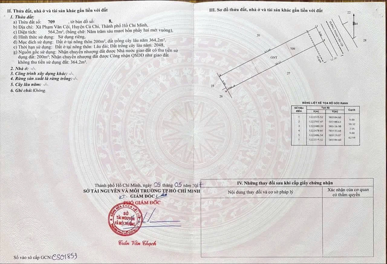 Bán lô đất mặt tiền Phạm Văn Cội 564m2 Hóc Môn 5.8 tỷ - Ảnh 1