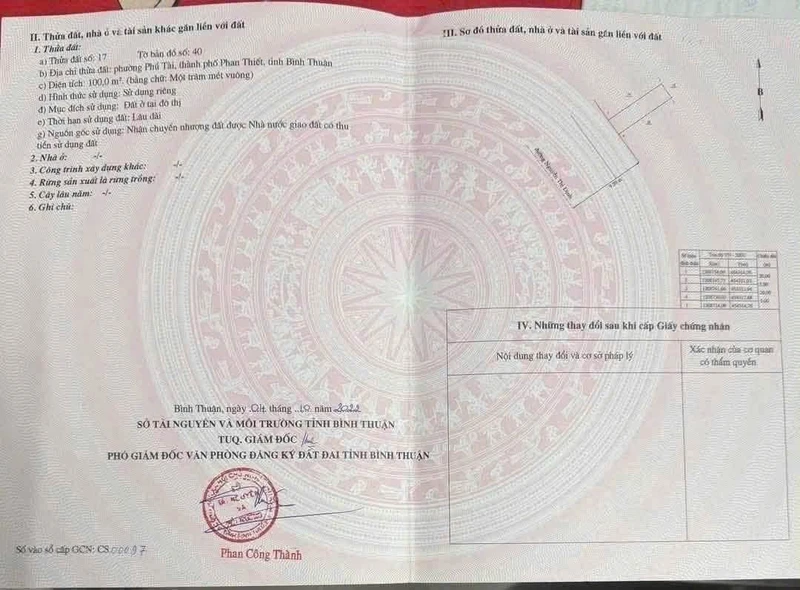 Bán lô đất tổ cư Nguyễn Thị Định Phú Tài 100m2, 2.59 tỷ