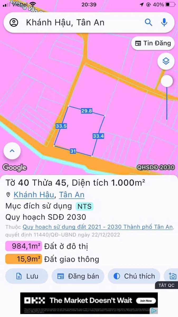 Bán 2.005m2 đất nuôi trồng thủy sản, 2 sổ riêng, hẻm Lương Văn Chấn, Khánh Hậu, Tân An, Long An - Ảnh thu nhỏ 2