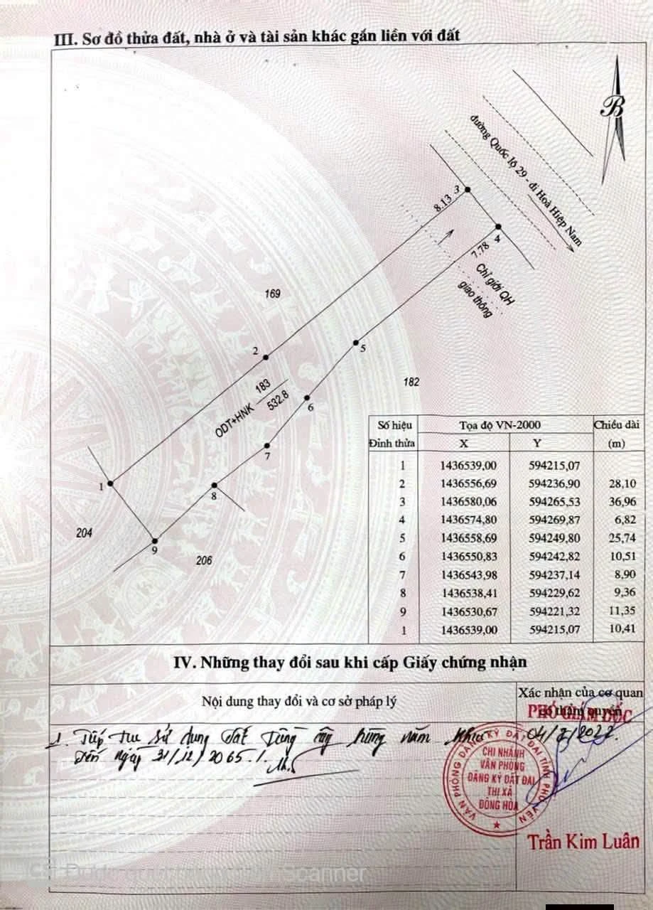 Bán đất thổ cư 532.8m² Hòa Hiệp Trung, Đông Hòa, Phú Yên - Ảnh 1