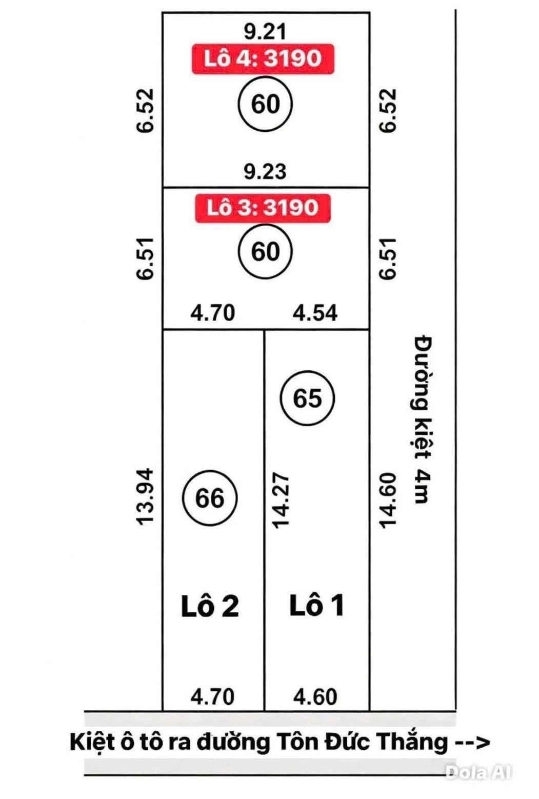 Bán 4 lô đất kiệt ô tô 60-66m2 đường Tôn Đức Thắng, Đà Nẵng, giá từ 3,19 tỷ - Ảnh 1
