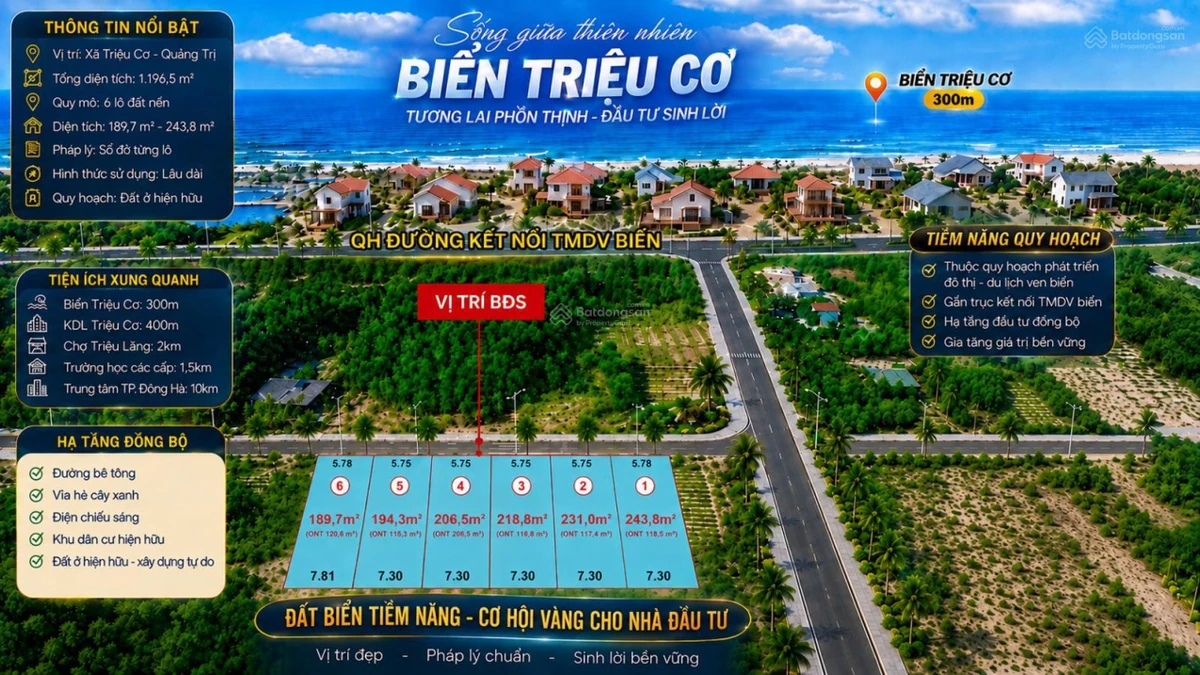 206m² có 116m² thổ cư ngay gần biển Triệu Cơ - Ảnh thu nhỏ 3