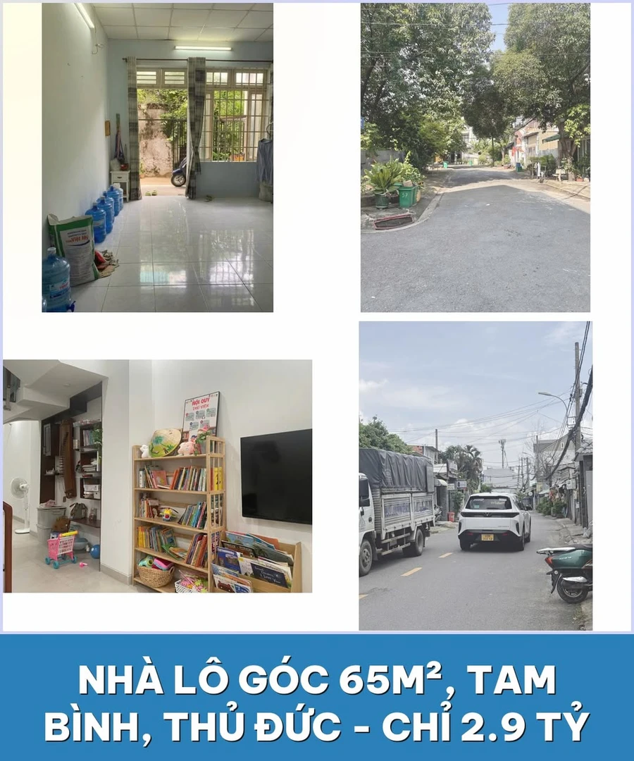 Nhà lô góc 65m² Tam Bình Thủ Đức 2.9 tỷ - Ảnh 1