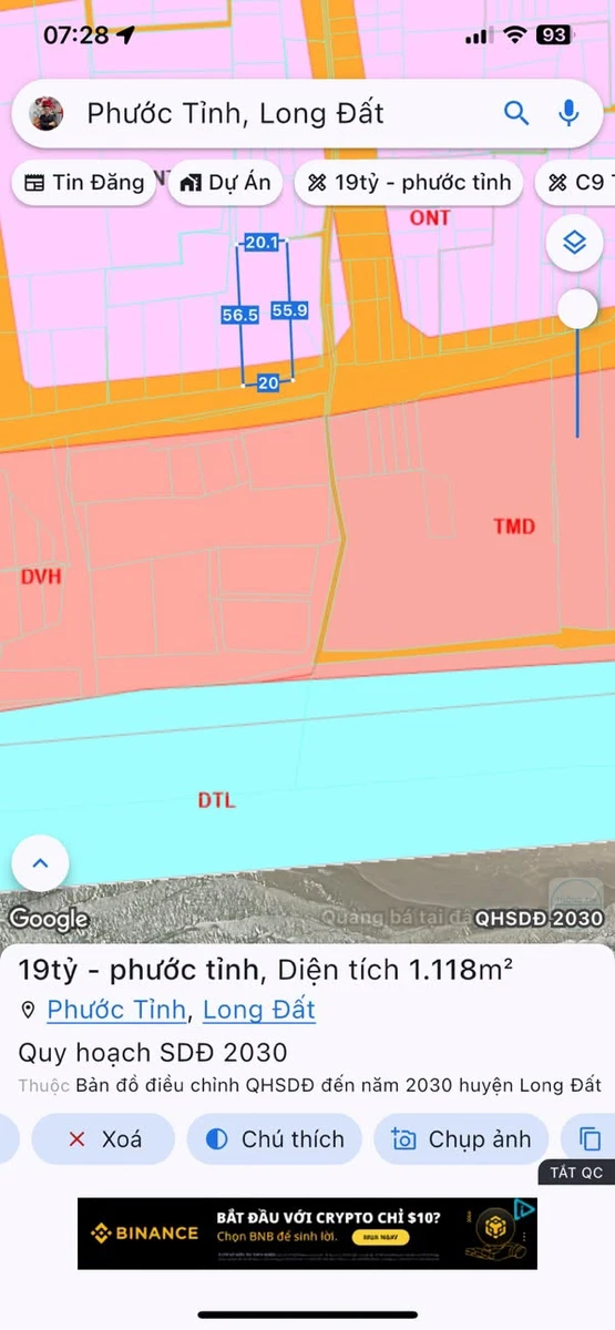 Bán đất mặt tiền đường Thanh Xuân, 1118m², cách biển 200m, xã Long Hải, giá 19 tỷ - Ảnh 1