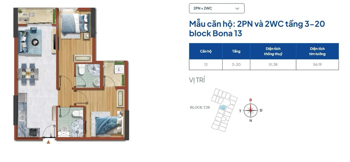 Bán căn hộ 2PN 56m² Bình Chánh thanh toán 400 triệu - Ảnh 1