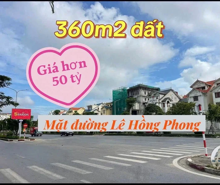 Bán đất mặt tiền Lê Hồng Phong 360m2, Hải Phòng