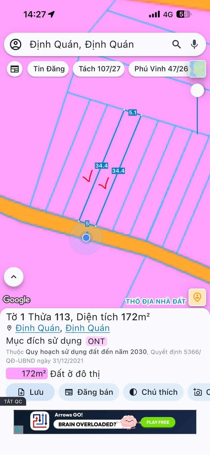 Bán 2 nền liền kề thị trấn Định Quán 340m² giá 570 triệu - Ảnh 1