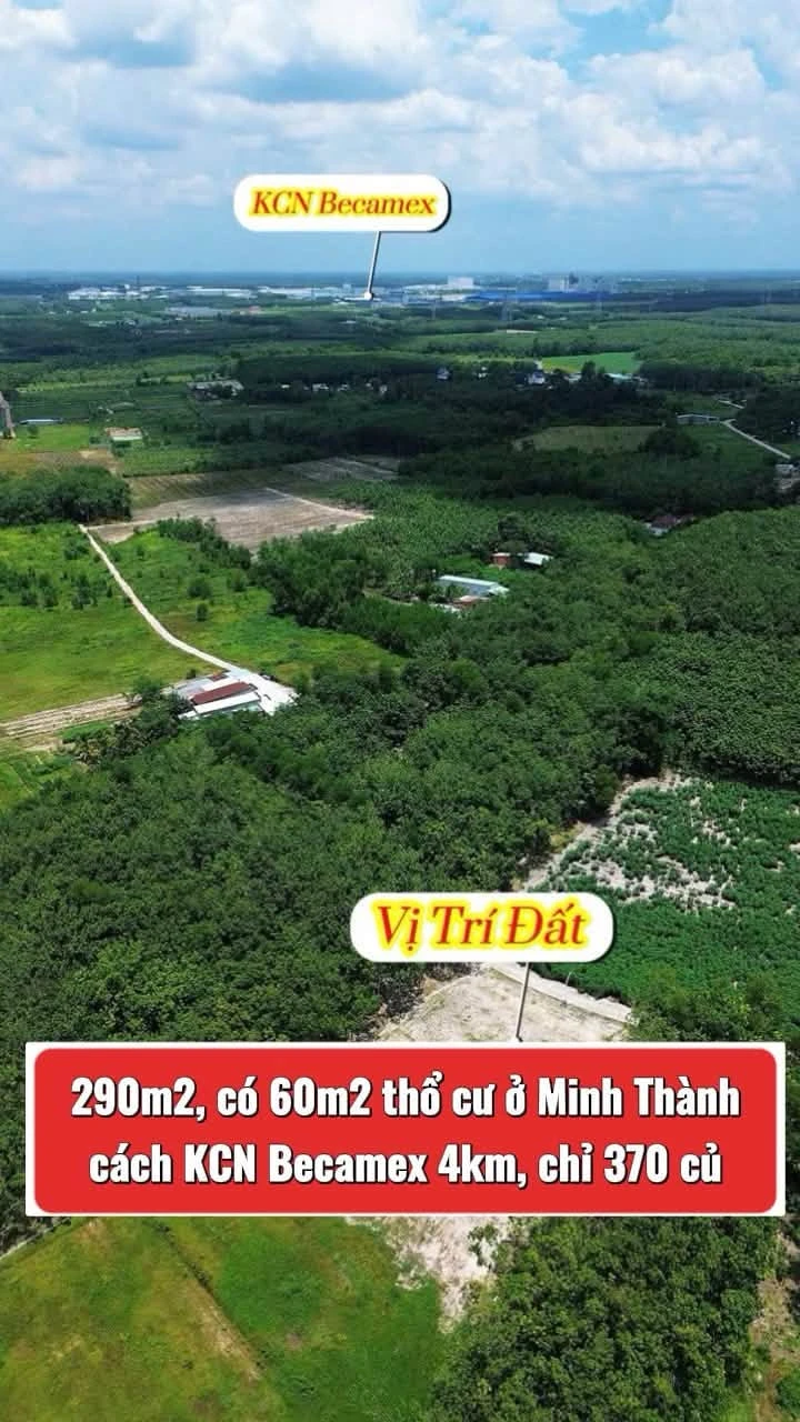 Bán lô đất 300m² Chơn Thành, Bình Dương - 370 triệu - Ảnh 1