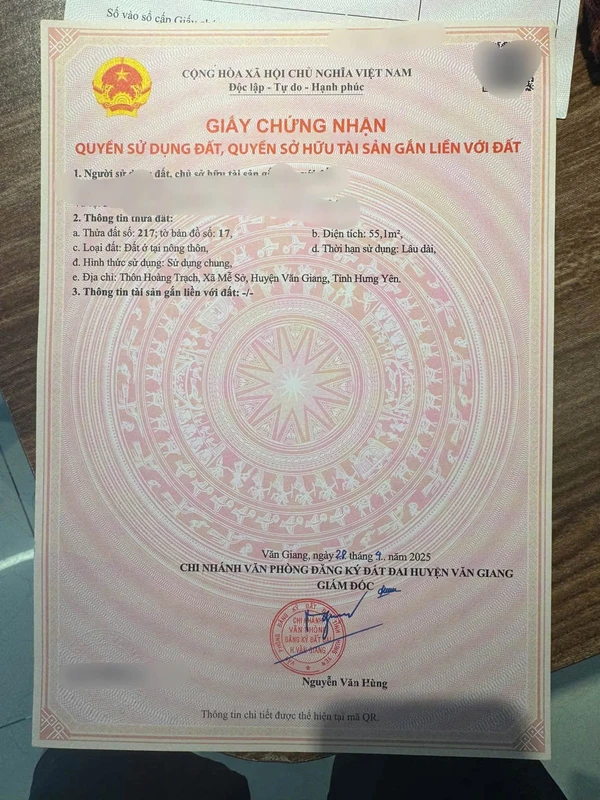 Bán đất thổ cư 55m2 gần cầu Mễ Sở, Hà Nội