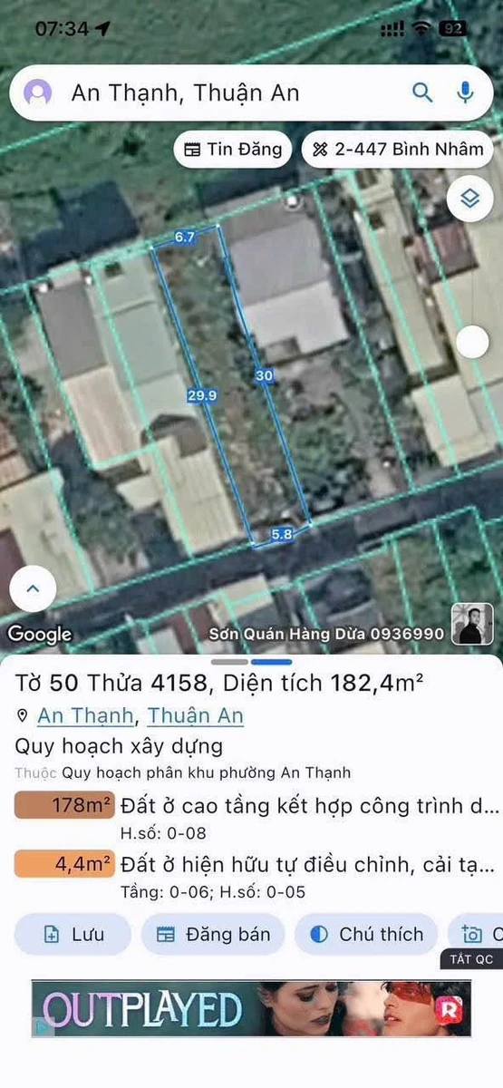 Bán đất 182m2 An Thạnh 14, Thuận An, Bình Tân, 3.5 tỷ - Ảnh thu nhỏ 3