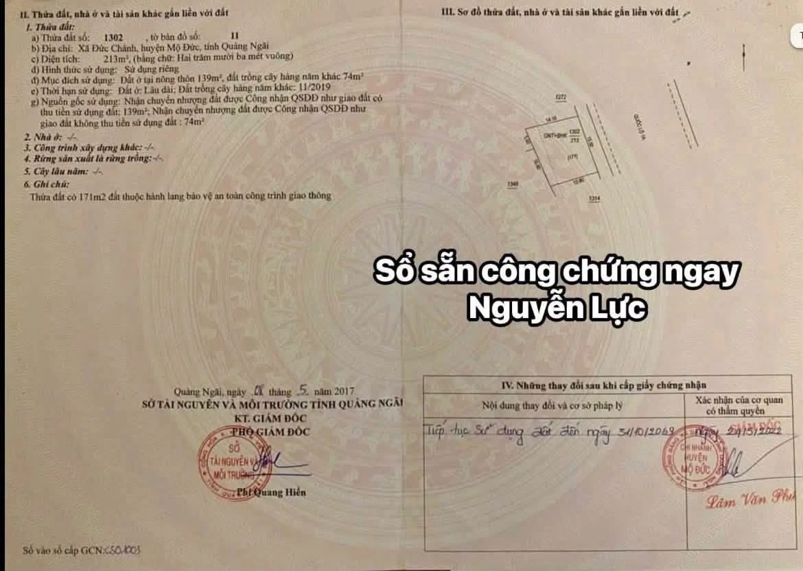 Bán biệt thự mặt tiền QL1A 213m2 1 trệt 1 lầu tại Đức Chánh, Mỏ Cày, Bến Tre - Ảnh thu nhỏ 2