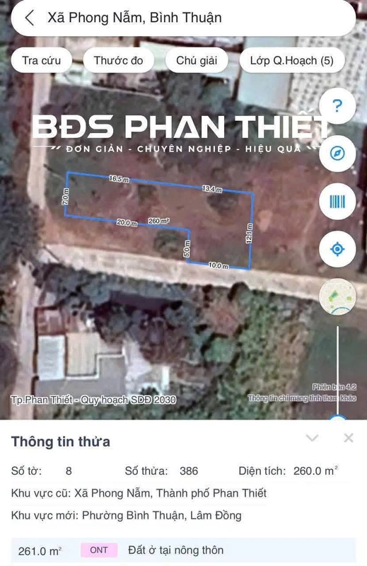 Bán lô đất góc 2 mặt tiền Xuân Phong 260m² Phan Thiết