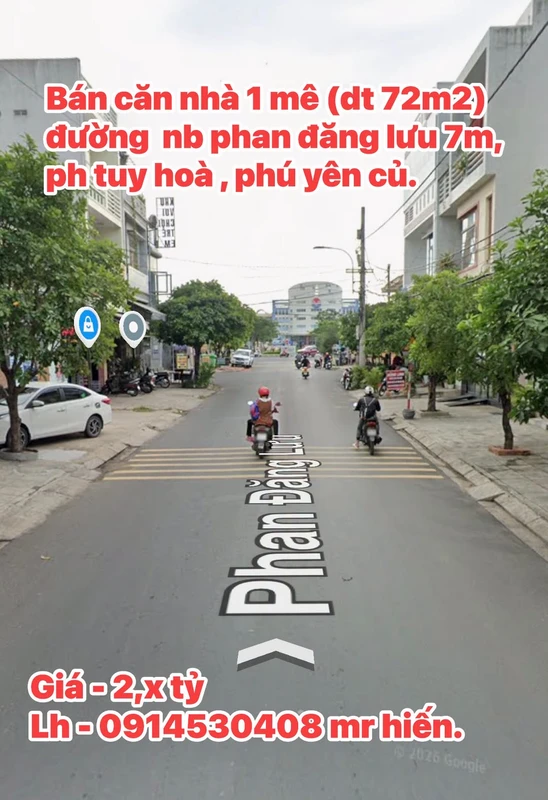 Bán nhà 1 mê 72m2 đường Phan Đăng Lưu, Tuy Hòa, Phú Yên