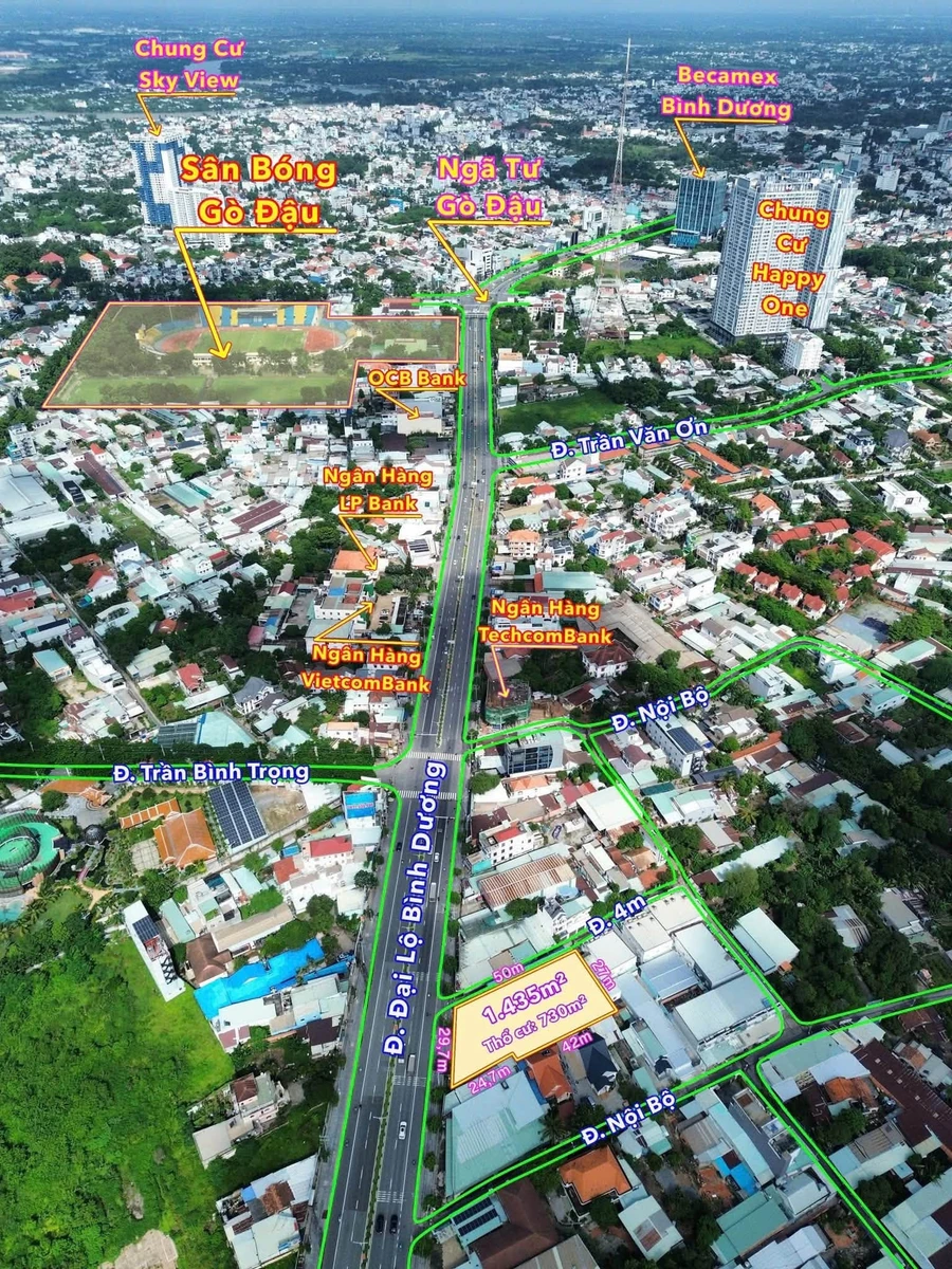 Bán lô góc 2 mặt tiền Đại lộ Bình Dương 1.435m², 136 tỷ, trung tâm Thủ Dầu Một - Ảnh thu nhỏ 2