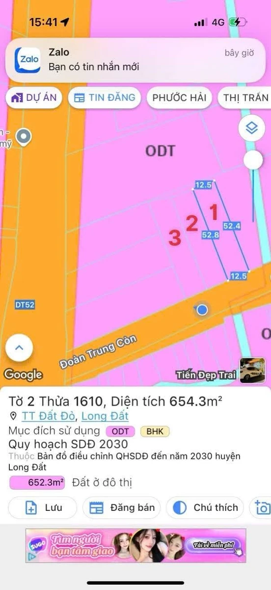 Bán đất mặt tiền Đoàn Trung Còn Đất Đỏ 654m2 - Ảnh thu nhỏ 5