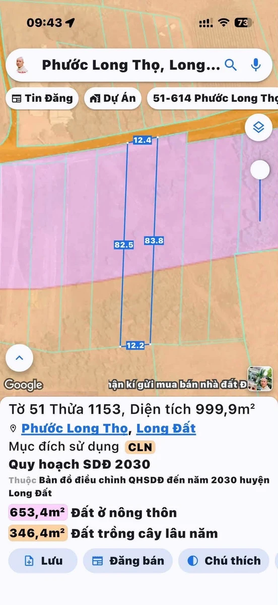 Bán đất 964m2 thổ cư Phước Hải 2.8 tỷ - Ảnh thu nhỏ 2
