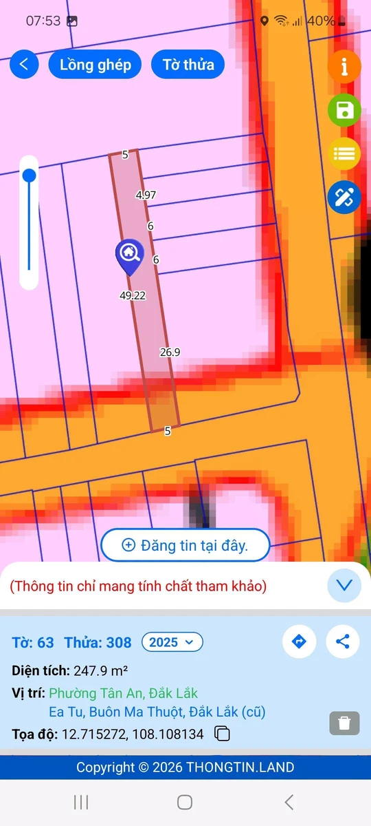 Bán đất mặt tiền đường nhựa Ka8, phường Tân An, Buôn Ma Thuột, 80m2, giá 1,89 tỷ - Ảnh thu nhỏ 5