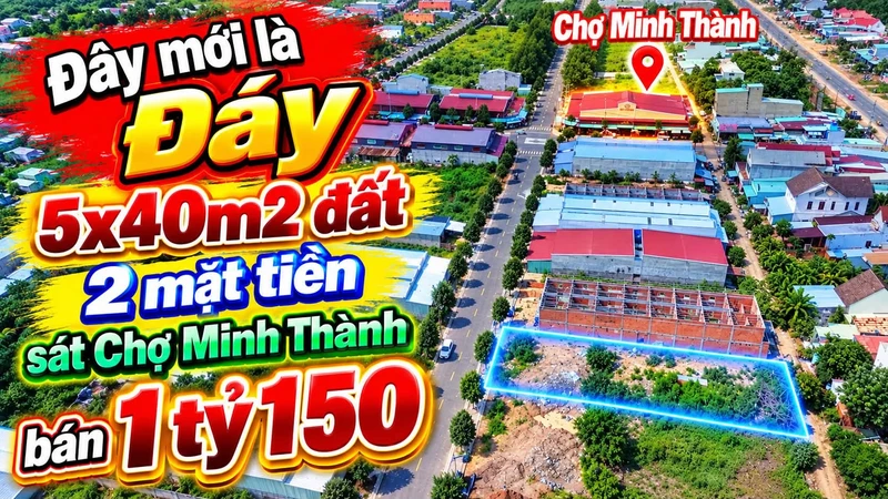 Bán đất nền 5x40m2, 200m², Chơn Thành, Bình Dương, 1 tỷ 150 triệu