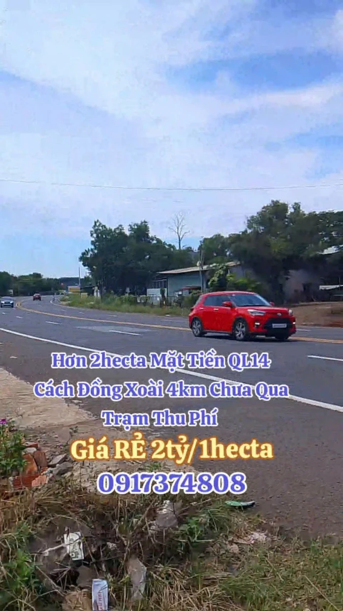 Bán đất mặt tiền QL14 hơn 2 hecta Đồng Xoài, Bình Dương - Ảnh 1
