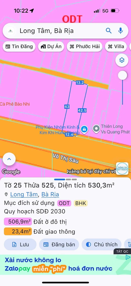 Bán mặt tiền kinh doanh 530m2 Võ Thị Sáu TP Bà Rịa - Ảnh thu nhỏ 4