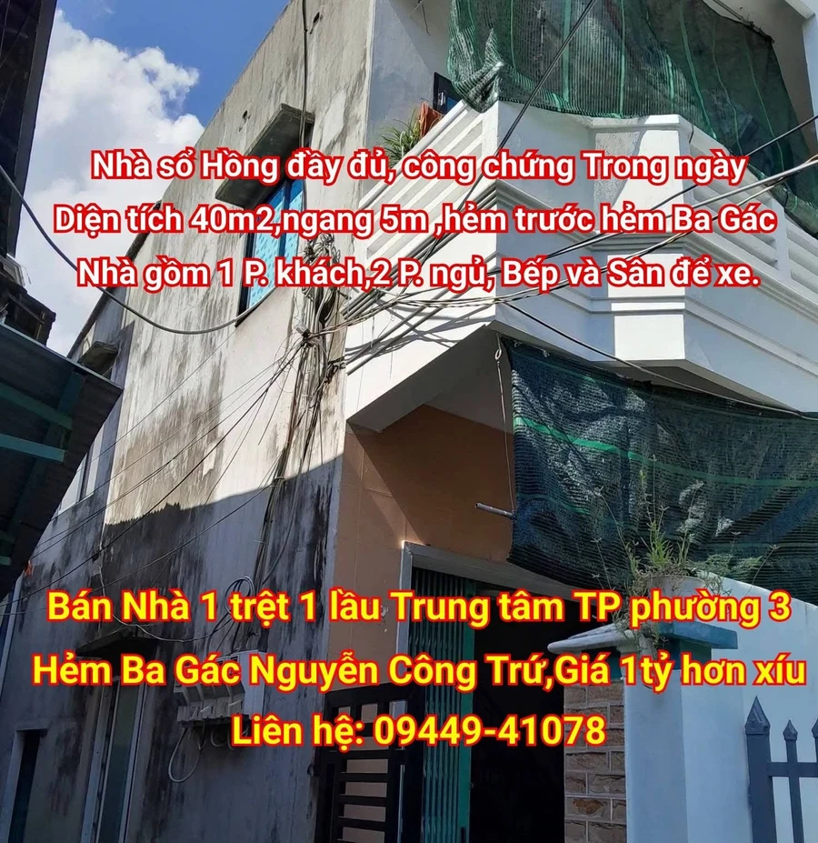 Bán nhà 2 tầng 40m² Phường 3, Quận 1 - 1 tỷ - Ảnh 1