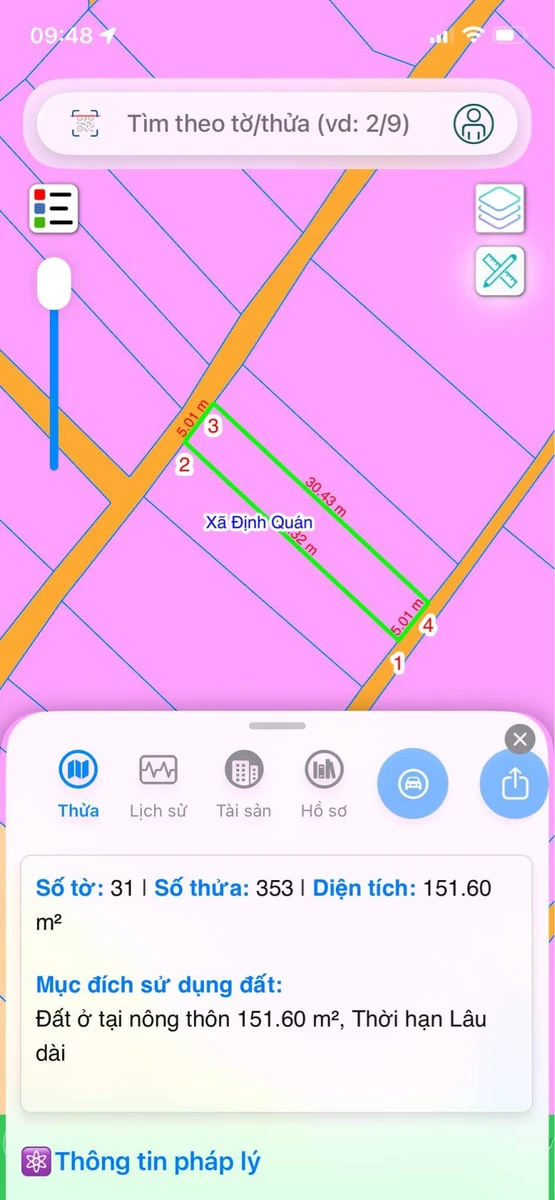 Bán đất Định Quán 150m² 550 triệu, sổ hồng riêng - Ảnh thu nhỏ 3