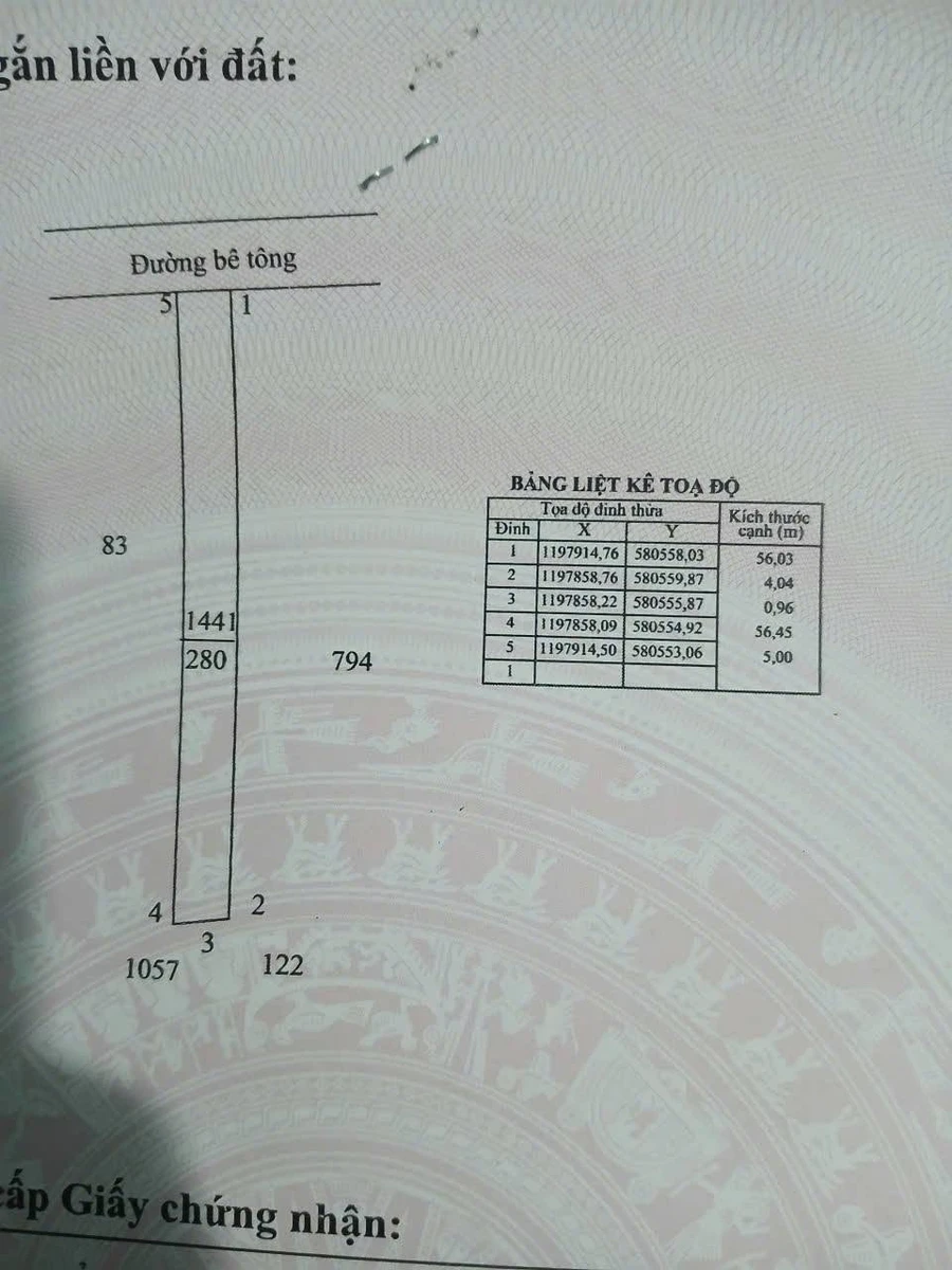 Bán đất thổ cư 280m2 sổ hồng riêng mặt tiền đường bê tông 5m, Xã Mỹ Hạnh, Tây Ninh - Ảnh thu nhỏ 4