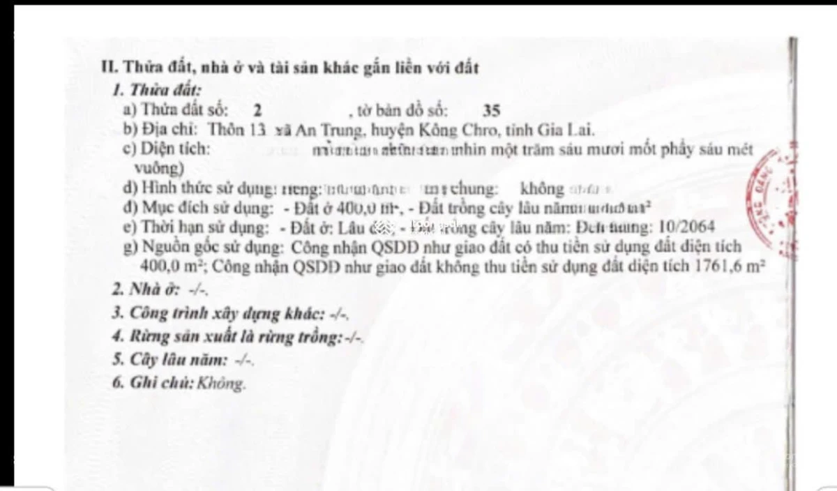 Bán đất mặt tiền đường, Xã An Trung, Huyện Kông Chro, Gia Lai - nay là Xã Chư Krey, Gia Lai mới. - Ảnh thu nhỏ 2