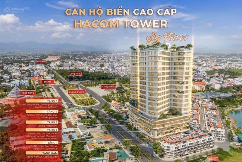 Căn hộ 4* pháp lý lâu dài view biển, Hacom Tower tại trung tâm quảng trường Phan Rang